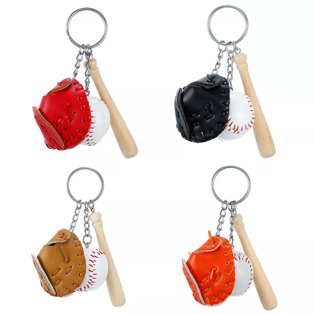 Mini Baseball Glove and Bat Keychain