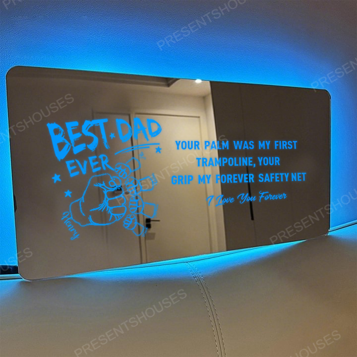 BEST DAD/GRANDPA Personalized Dad and Child's Fist Father's Day Mirror Light