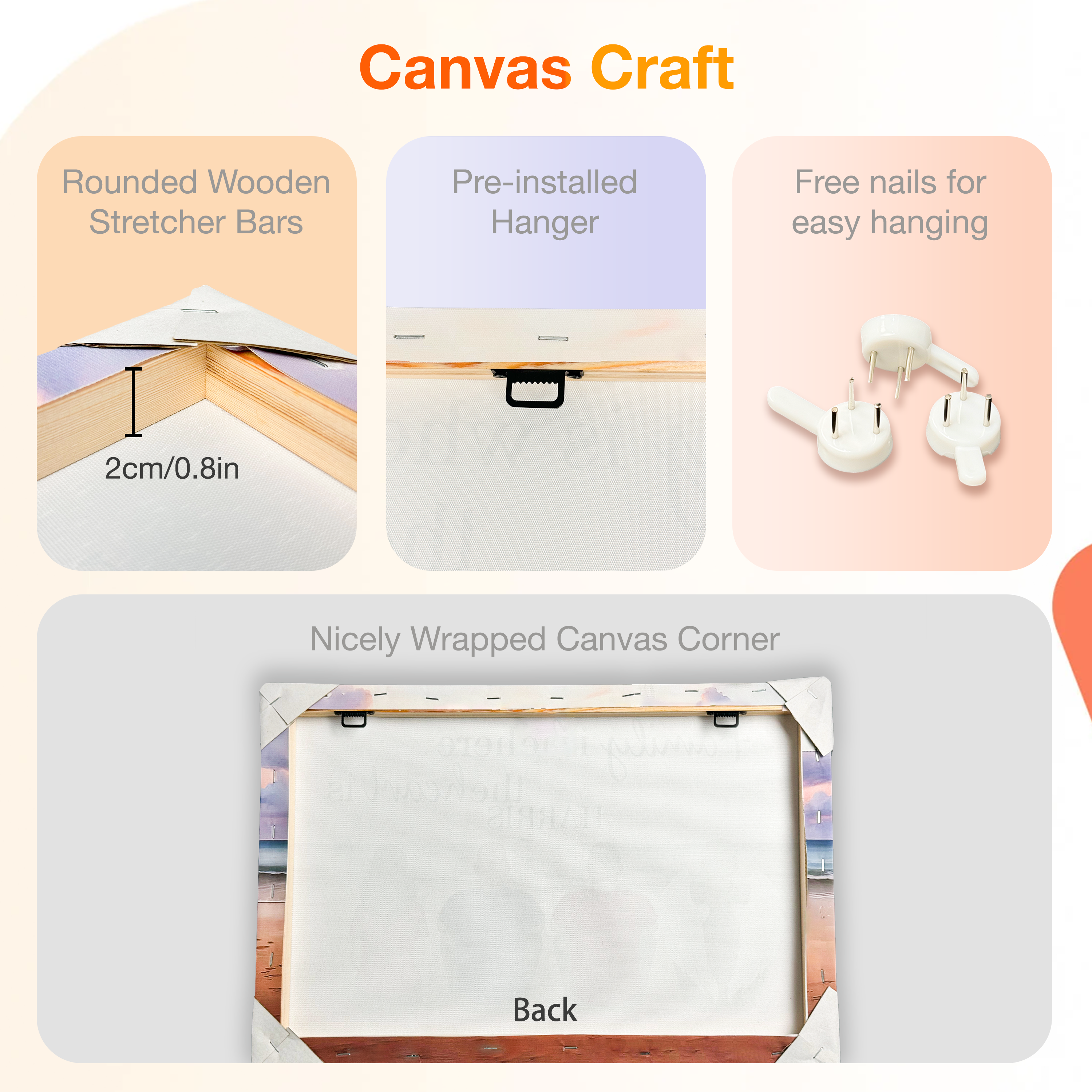 Personalized canvas “Sparkling hearts”