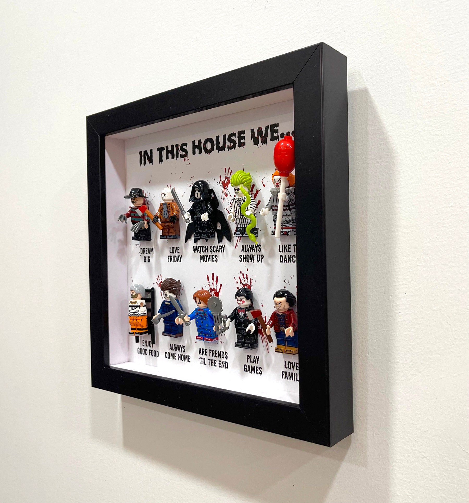 In This House We... 8/10/12 Horror Gift Frame (Halloween Scary Movie) Halloween ,Birthday gift,scary movie loving family