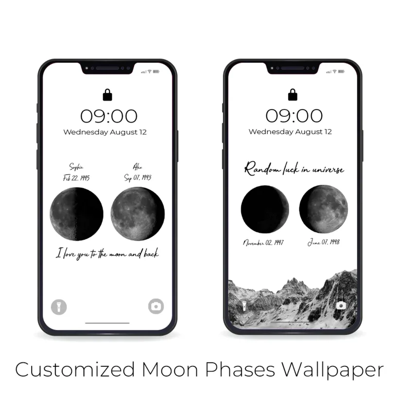 🌔Custom Birth Moon Phases LED Light Frame