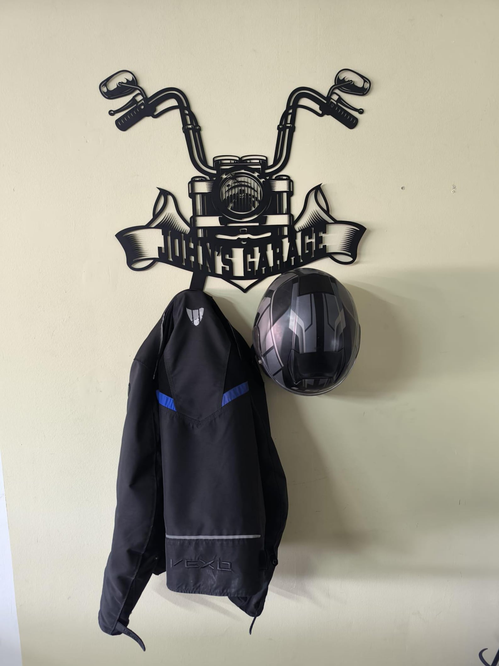 Custom Metal Helmet Holder, Harley Davidson Gift