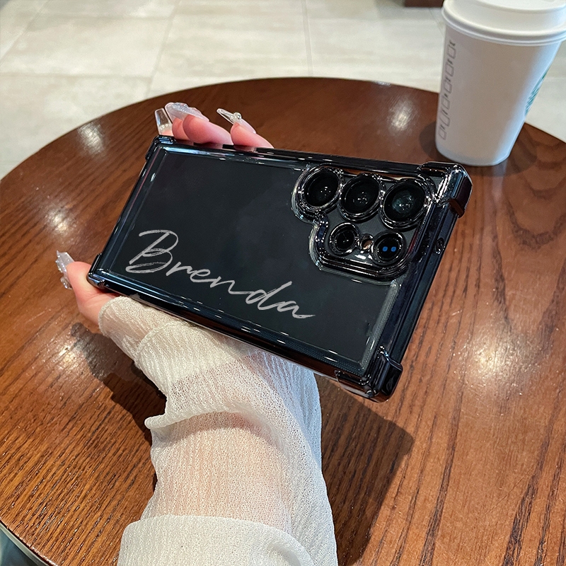 Customized Samsung Casual Vertical Name Ultra Transparent Phone Case