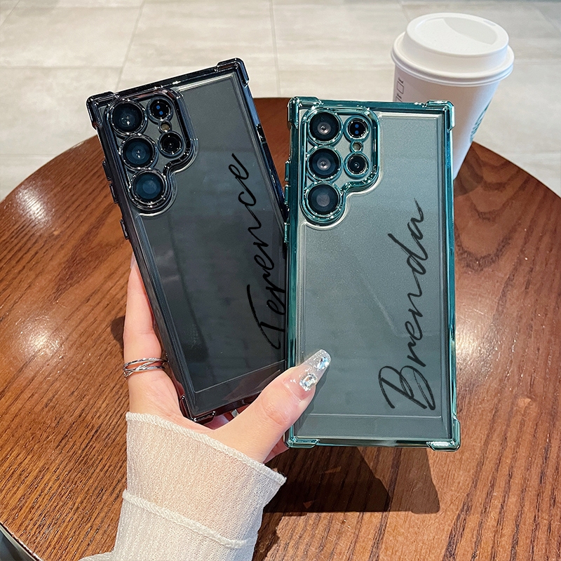 Customized Samsung Casual Vertical Name Ultra Transparent Phone Case