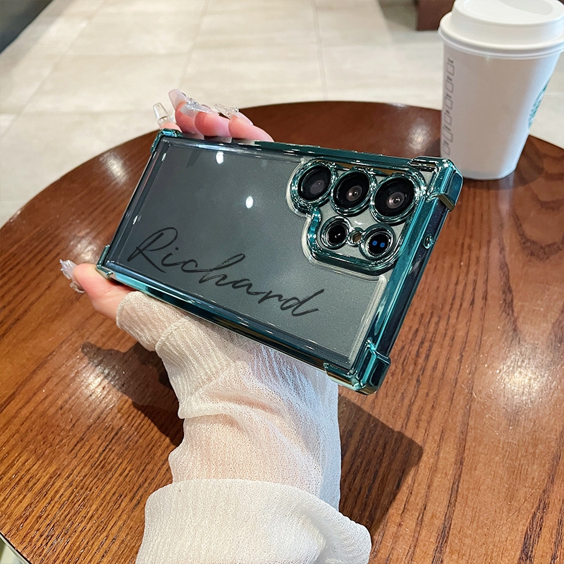 Customized Samsung Casual Vertical Name Ultra Transparent Phone Case