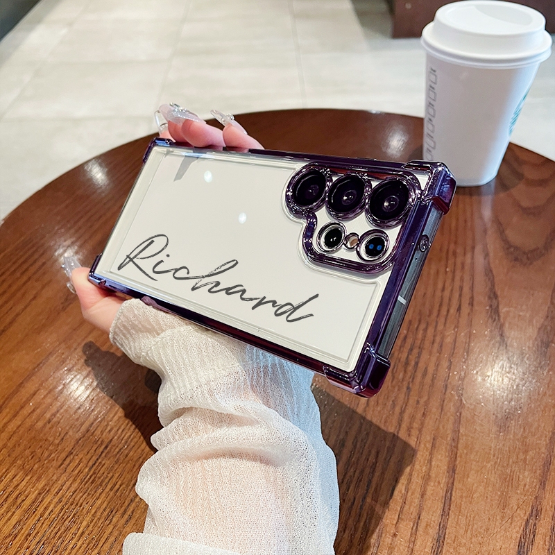 Customized Samsung Casual Vertical Name Ultra Transparent Phone Case