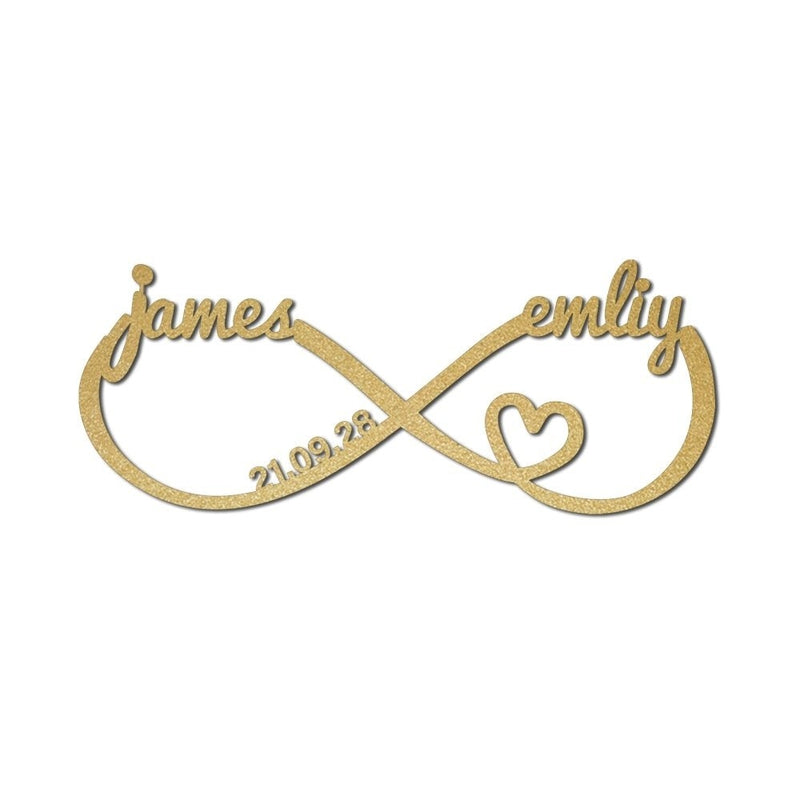 Custom Infinity Heart Metal Sign Wall Art for Your Love & Wedding Decor