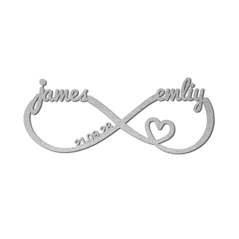 Custom Infinity Heart Metal Sign Wall Art for Your Love & Wedding Decor