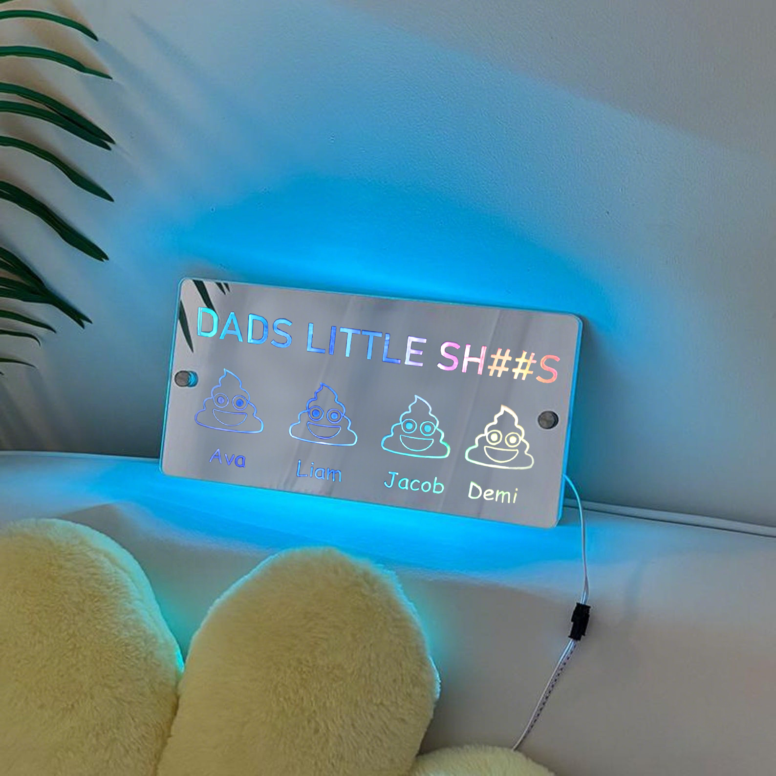 馃挬DADS LITTLE SH##S Personalized Child's Name Mirror Light