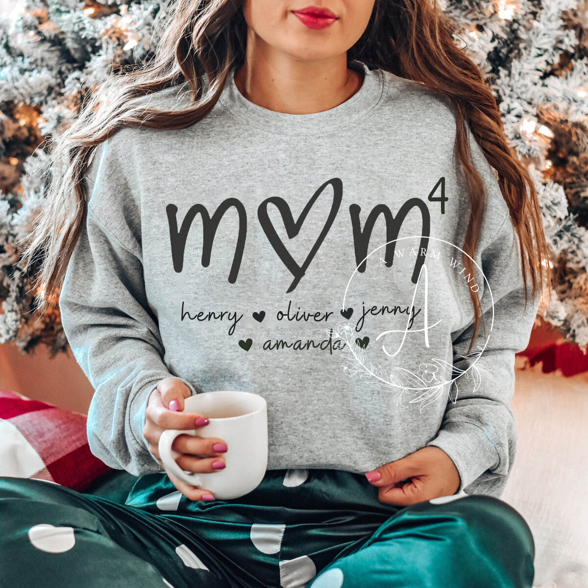 Custom Mama Sweatshirt with Kids Name