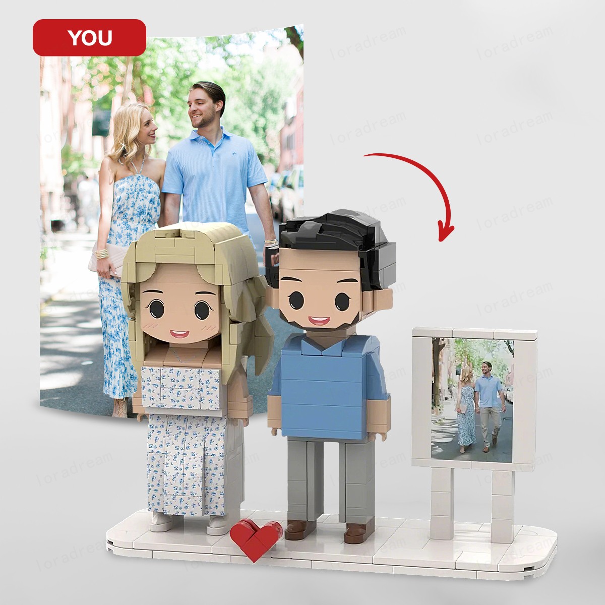 Custom Brick Set From Your Favorite Photo, Personalized Minifigure, Perfect Memory Gift For Valentine's Day, LEGO Sets