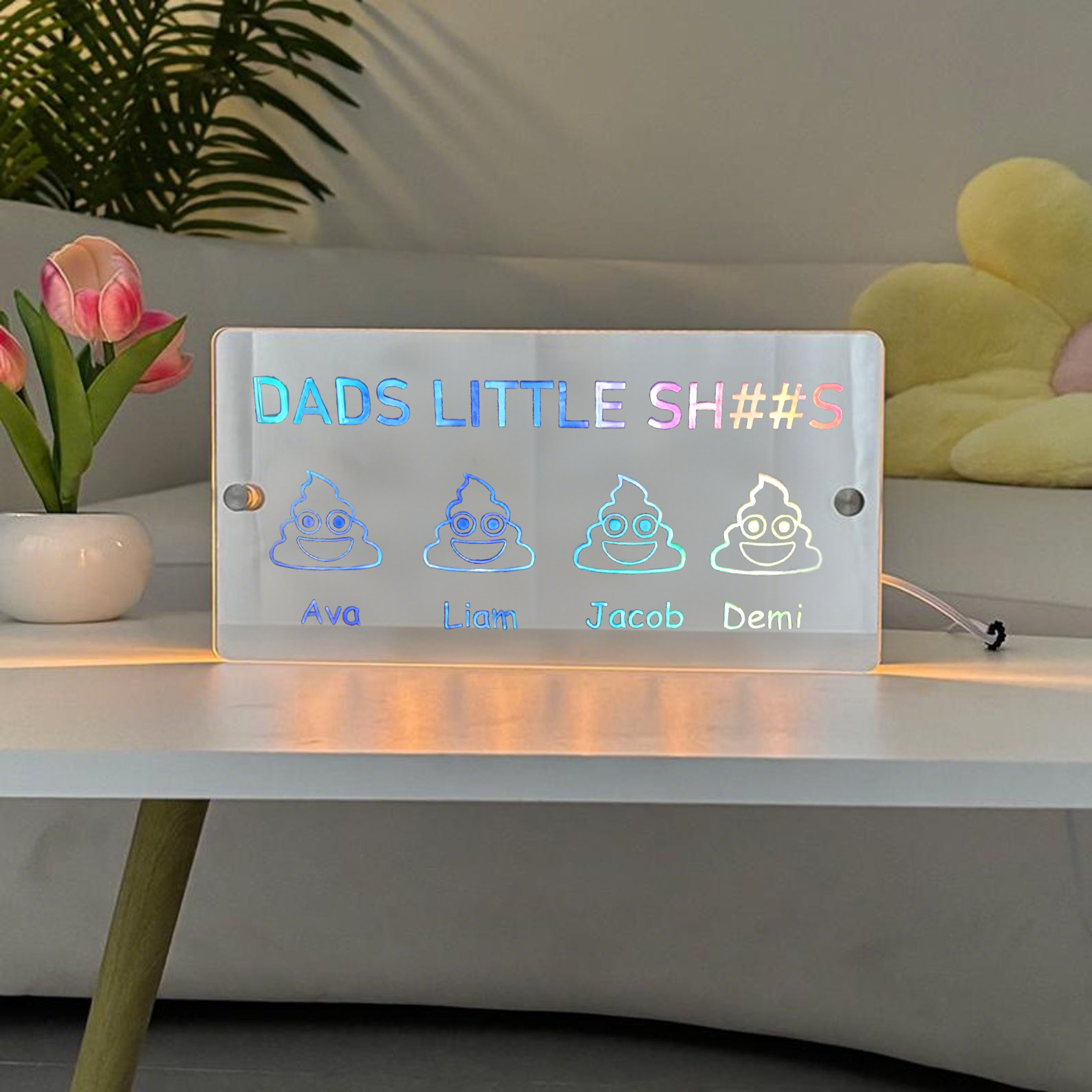 馃挬DADS LITTLE SH##S Personalized Child's Name Mirror Light