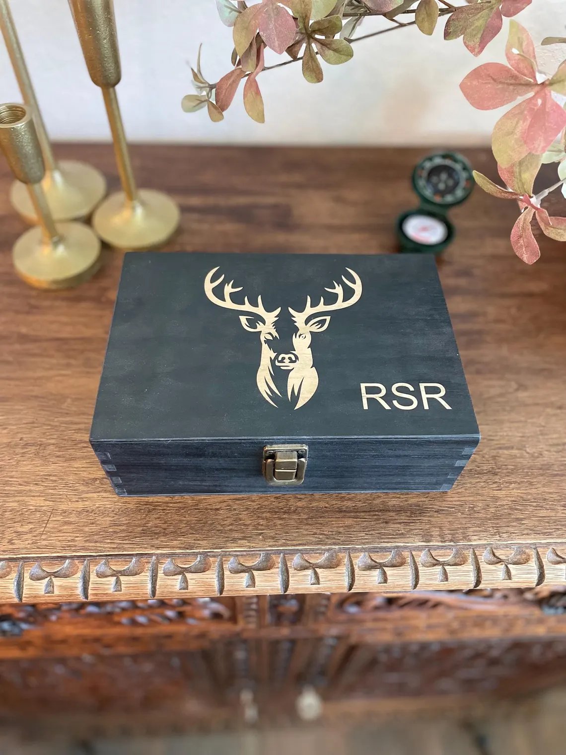 Personalized Handcrafted Solid Wood Hunting Memory Box