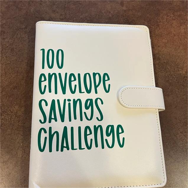Custom name 100 Envelope Challenge Leather Binder-Easy And fun Way To Save $5,050🔥