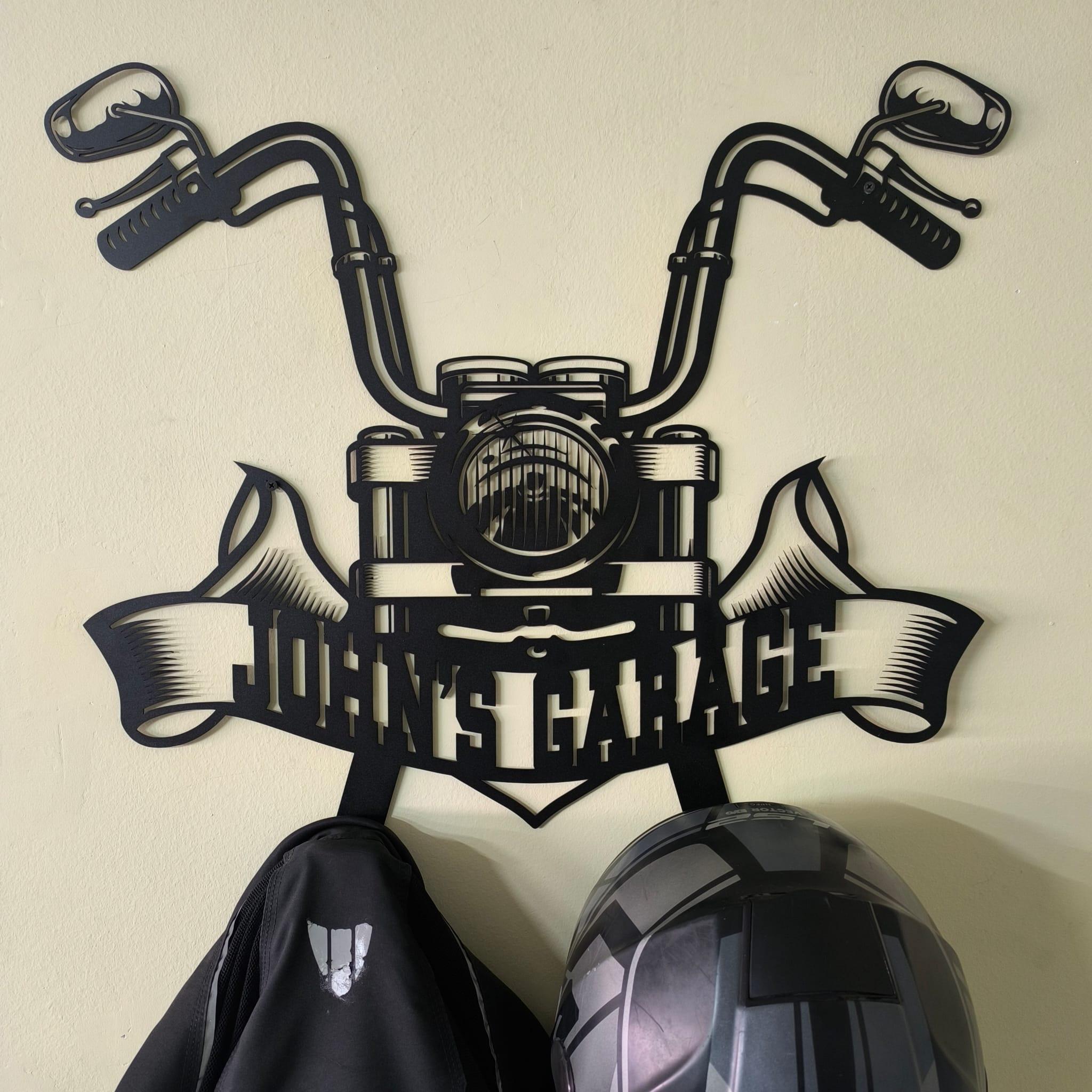 Custom Metal Helmet Holder, Harley Davidson Gift