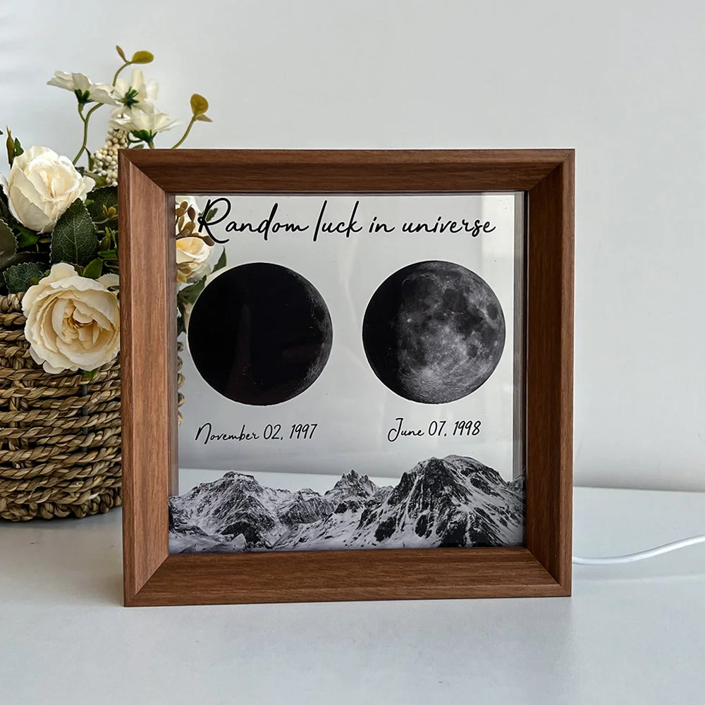 🌔Custom Birth Moon Phases LED Light Frame