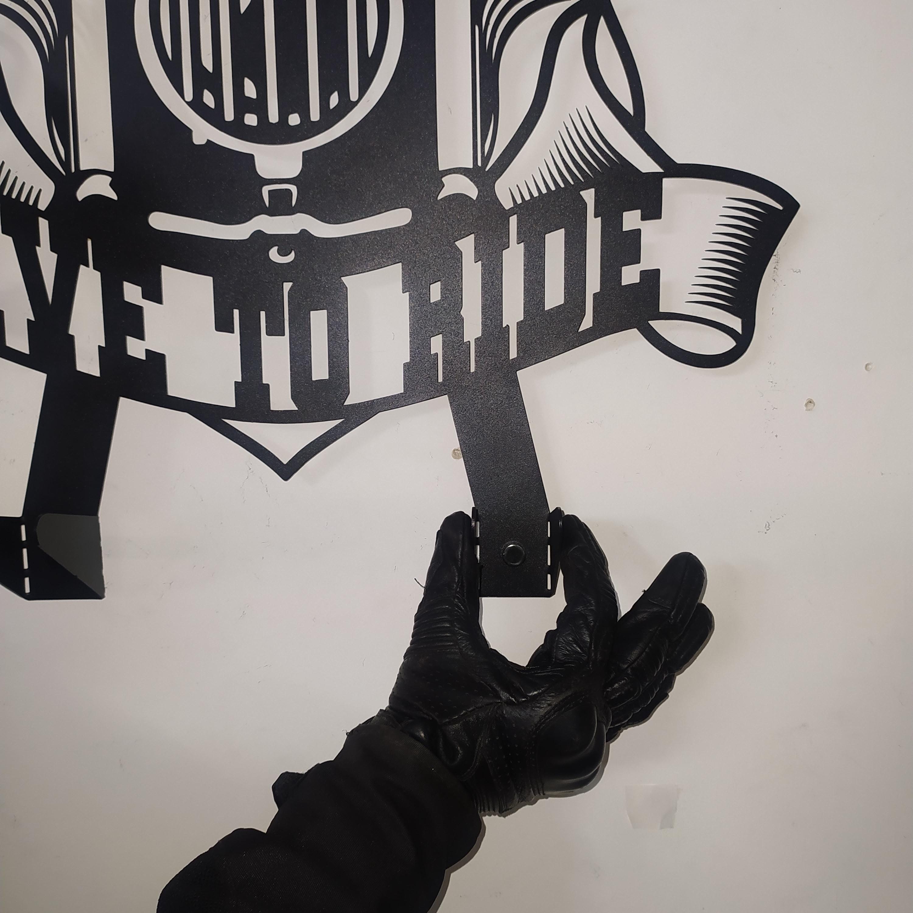 Custom Metal Jacket & Helmet Holder, Harley Davidson Gift for Him