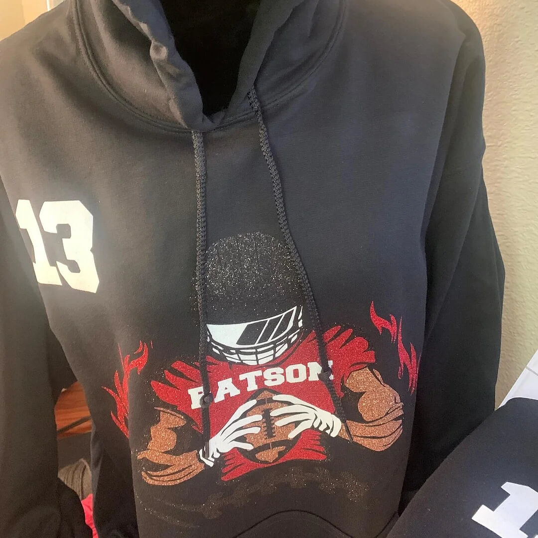 50% OFF馃張Shine On Game Day - Custom Glitter Football Player Crewneck Hoodie Tshirt