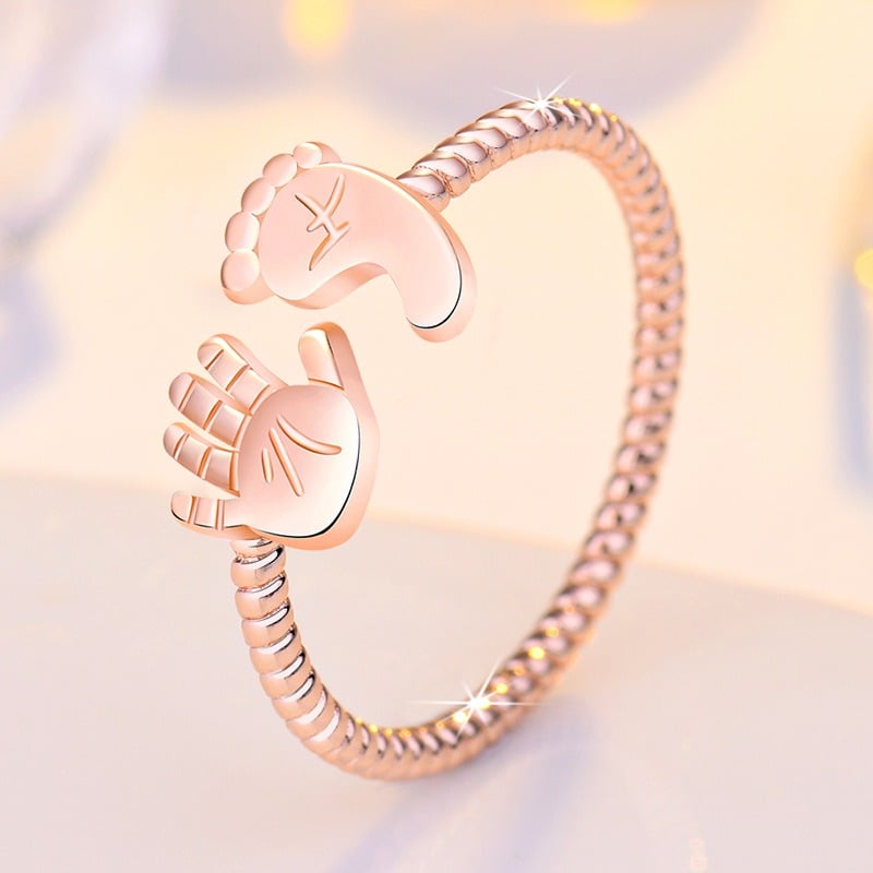 For Mother -You Are Going to Make a Wonderful Mama Baby Palm and Feet Ring