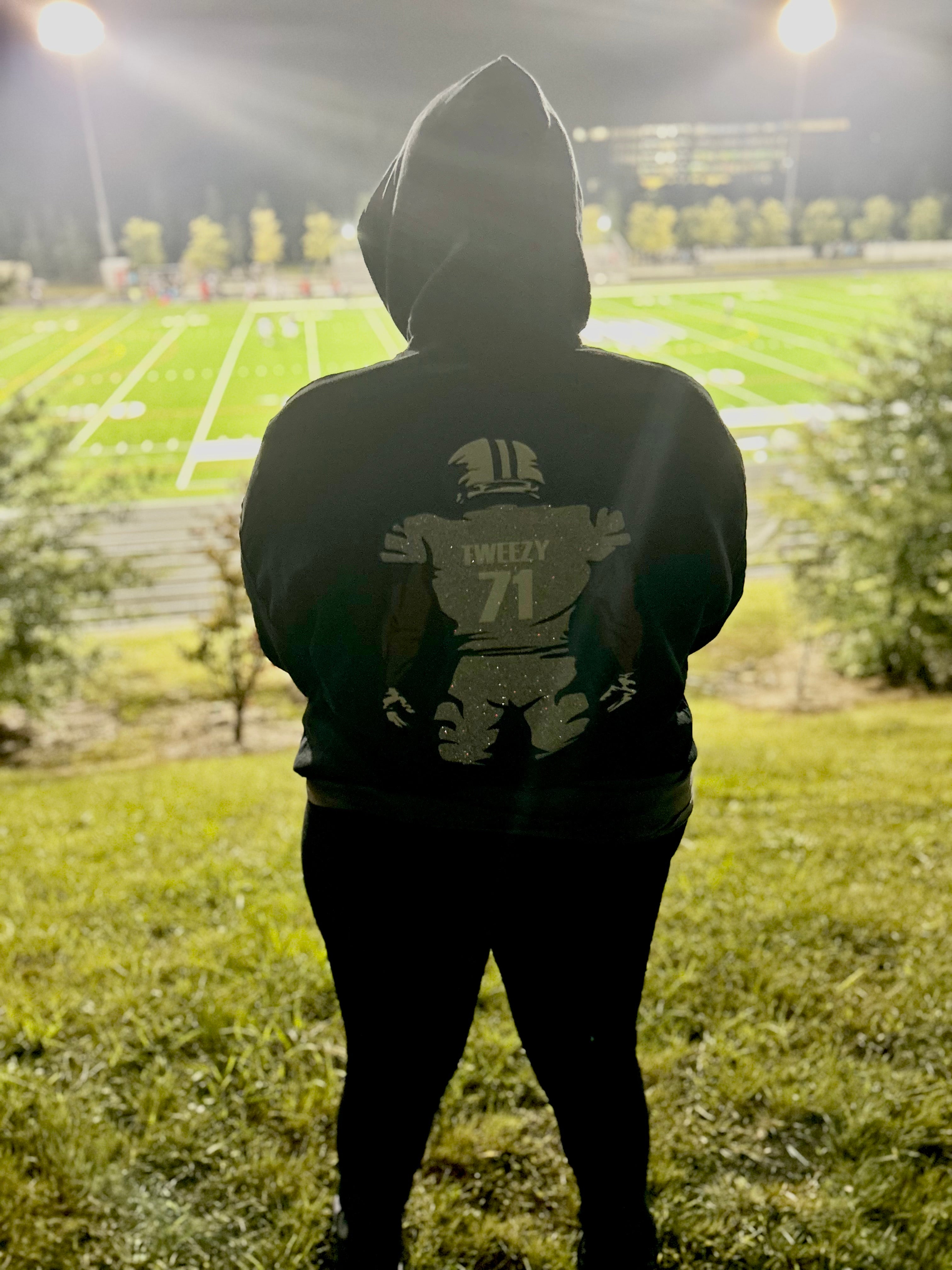 50% OFF馃張Shine On Game Day - Custom Glitter Football Player Crewneck Hoodie Tshirt