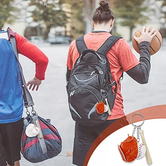 Mini Baseball Glove and Bat Keychain