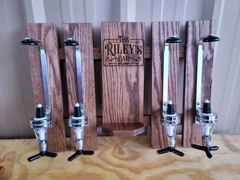 Personalized Wall Mount Liquor Dispenser - Dispenser for Bar Decor