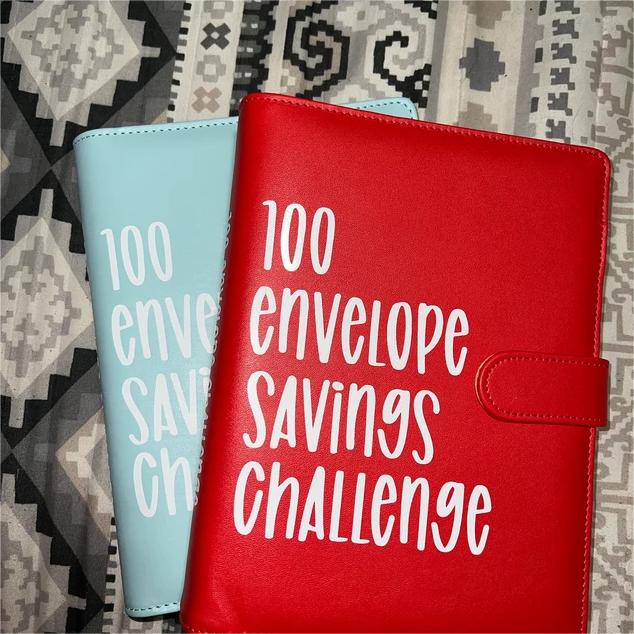 Custom name 100 Envelope Challenge Leather Binder-Easy And fun Way To Save $5,050🔥