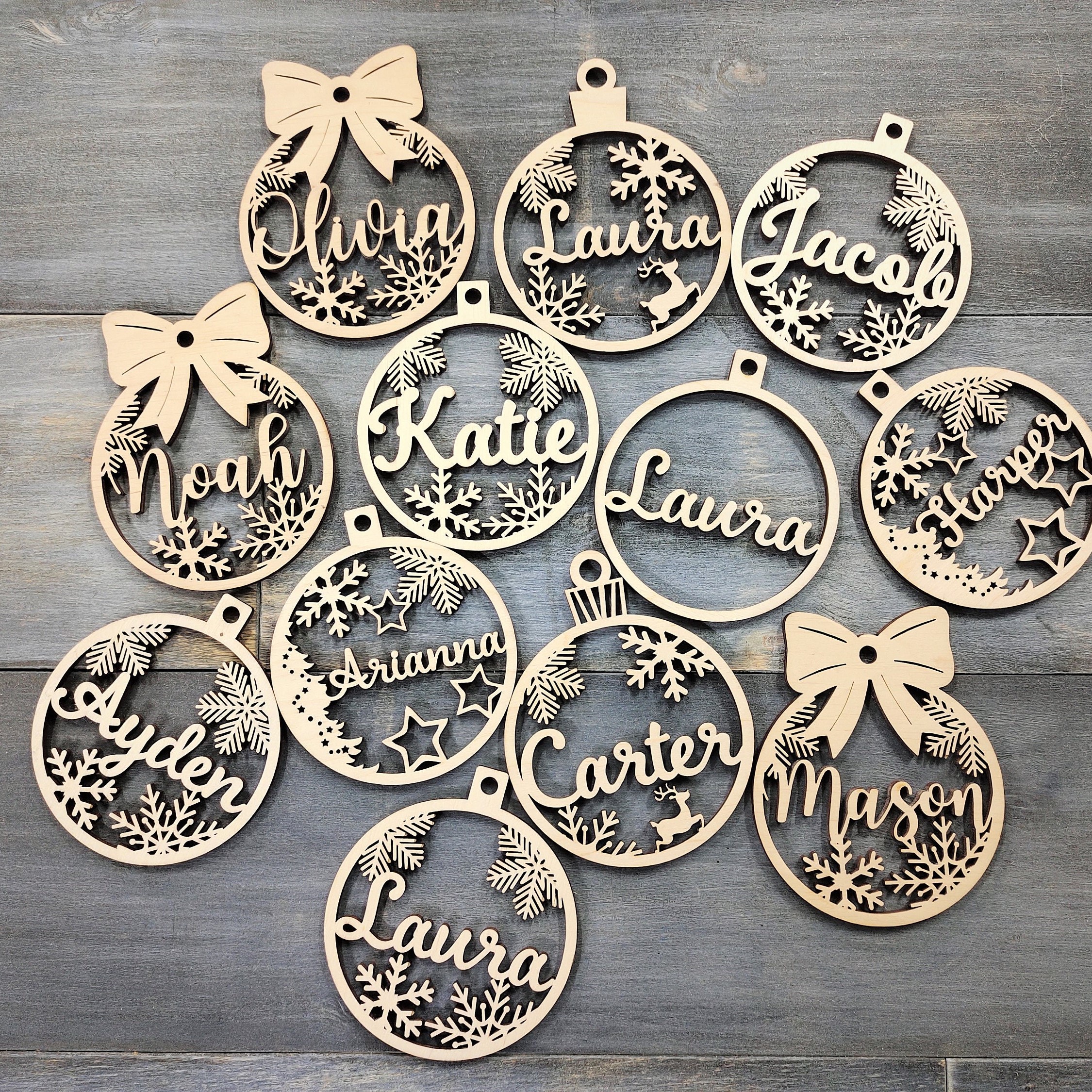Personalized Wooden Christmas Ornaments 