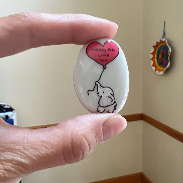 Personalised Elephant Heart Stone❤