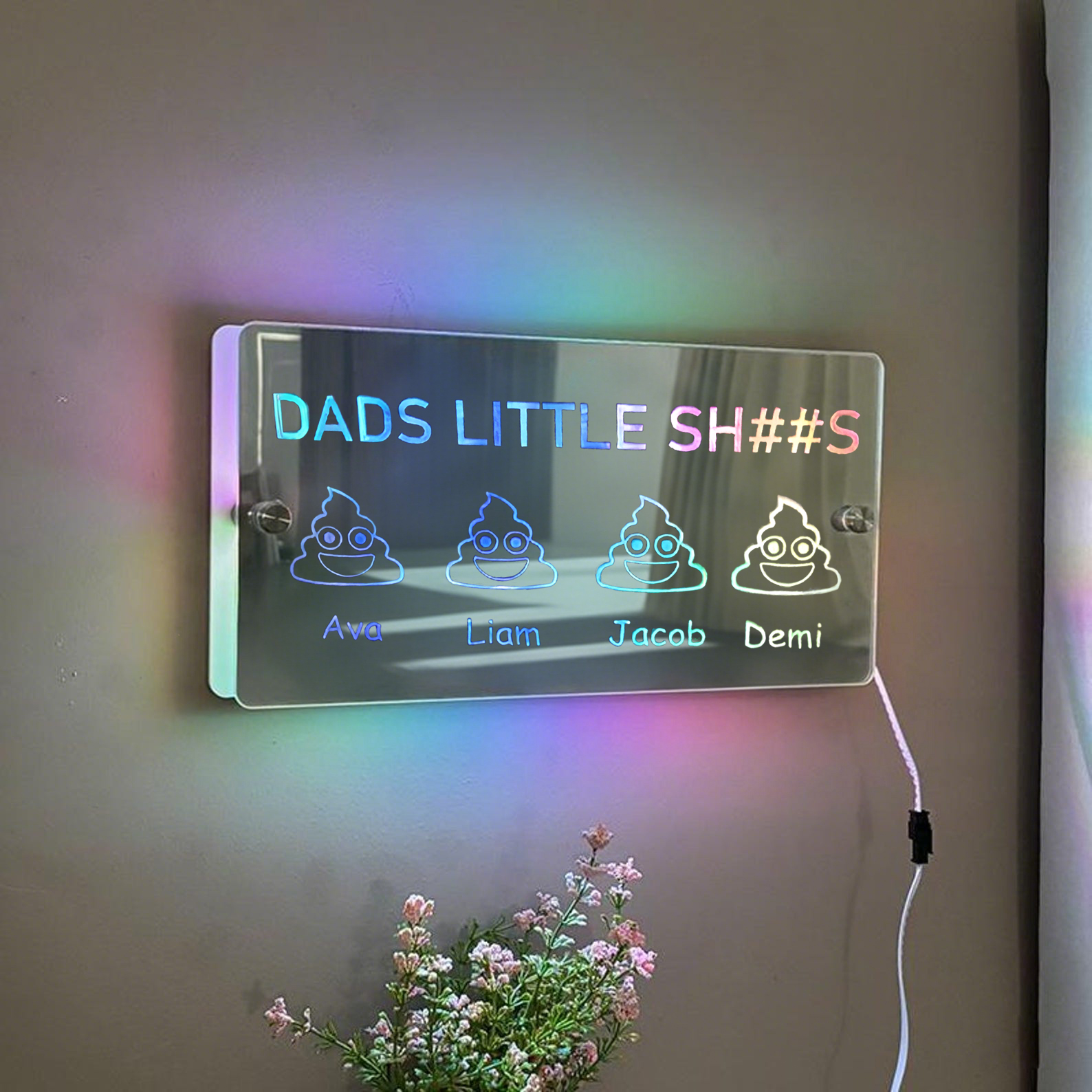 馃挬DADS LITTLE SH##S Personalized Child's Name Mirror Light