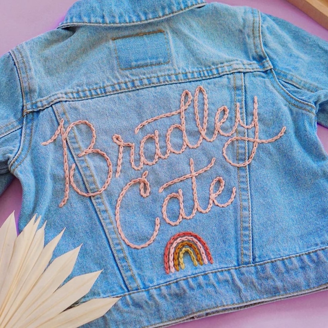 Personalized Hand Embroidery Kids Denim Jacket
