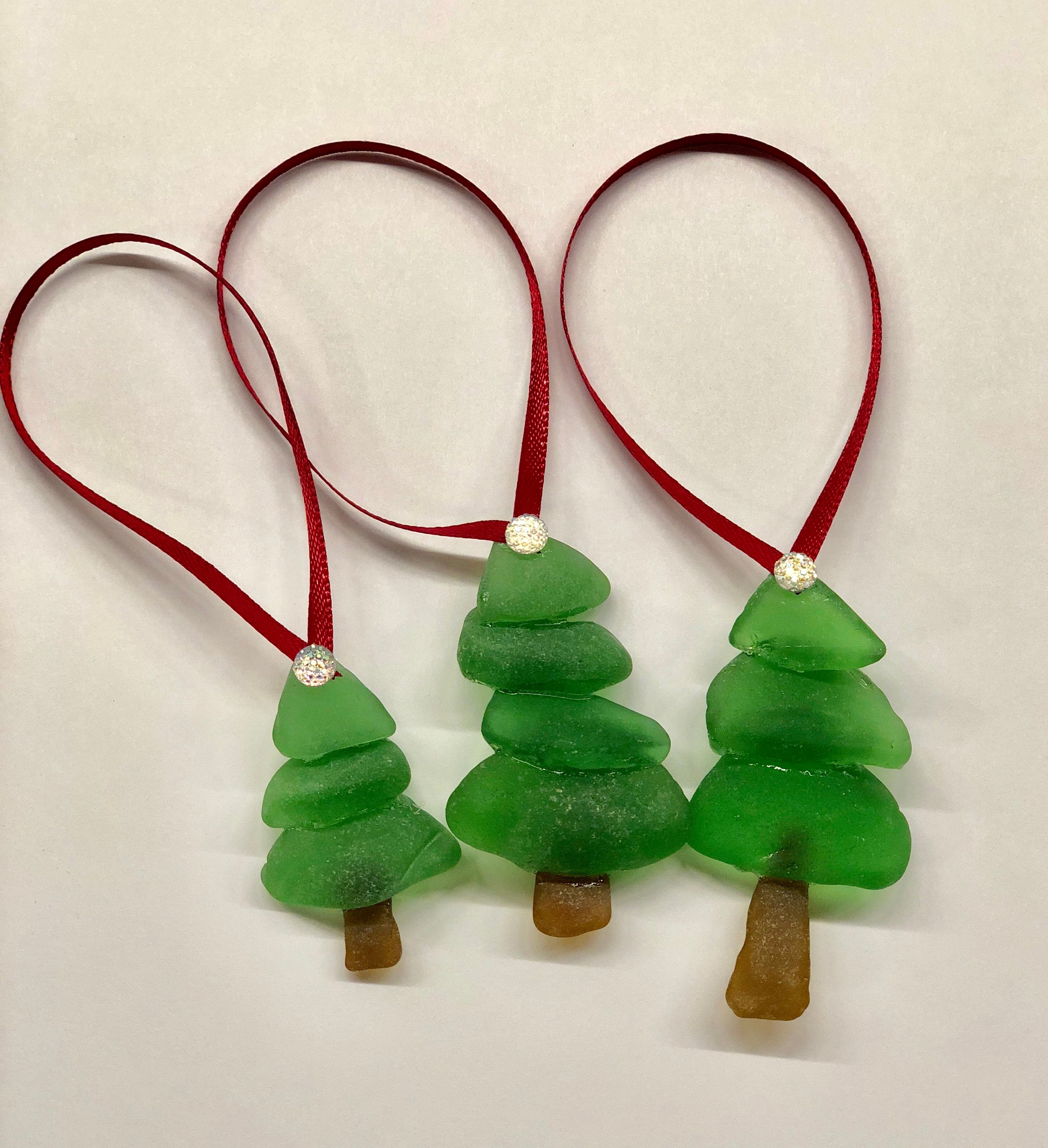 Sea Glass Christmas Tree Ornaments