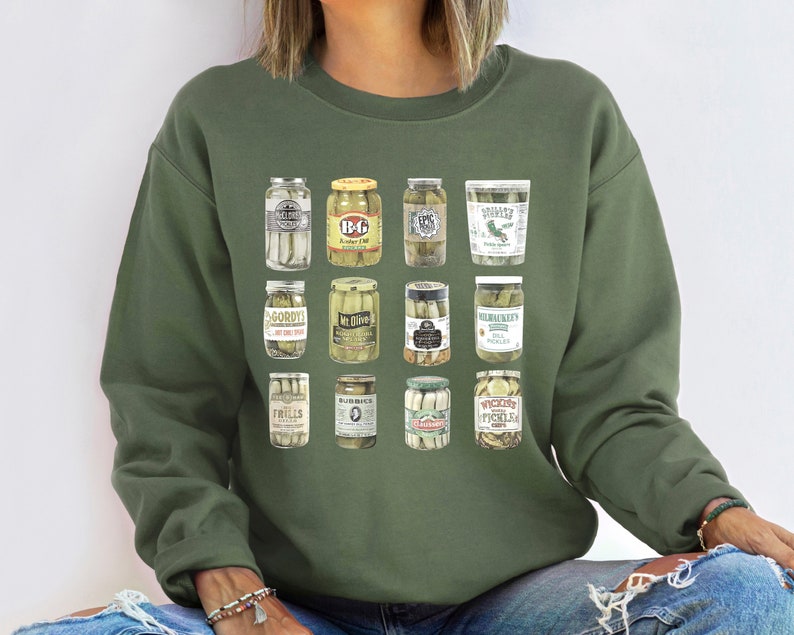 Gift for Pickle Lovers- Vintage Pickle Jar -Sweatshirt Hoodie