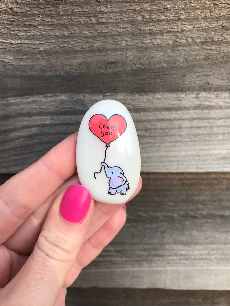 Personalised Elephant Heart Stone❤