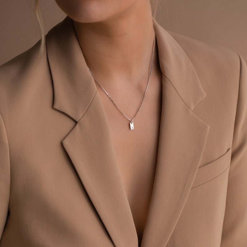 Custom Engraved Letter Pendant Necklace 