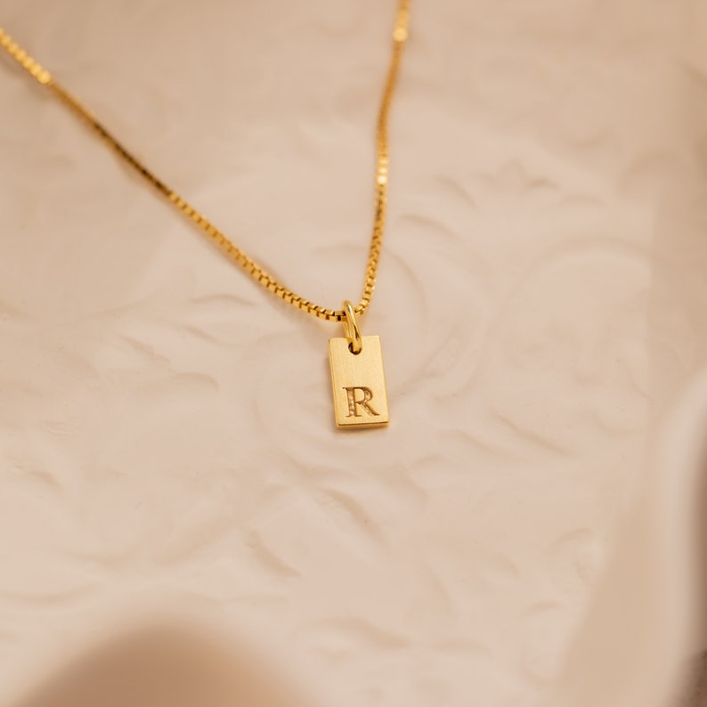 Custom Engraved Letter Pendant Necklace 