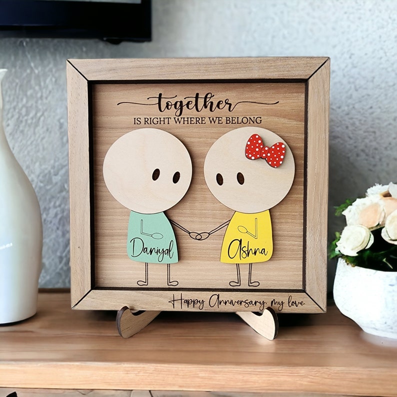 Personalized Couple Wooden Sign, Valentines Day Gift For Her/Him, Couple Names Sign, Anniversary Couple Gift, Personalized Birthday Gift