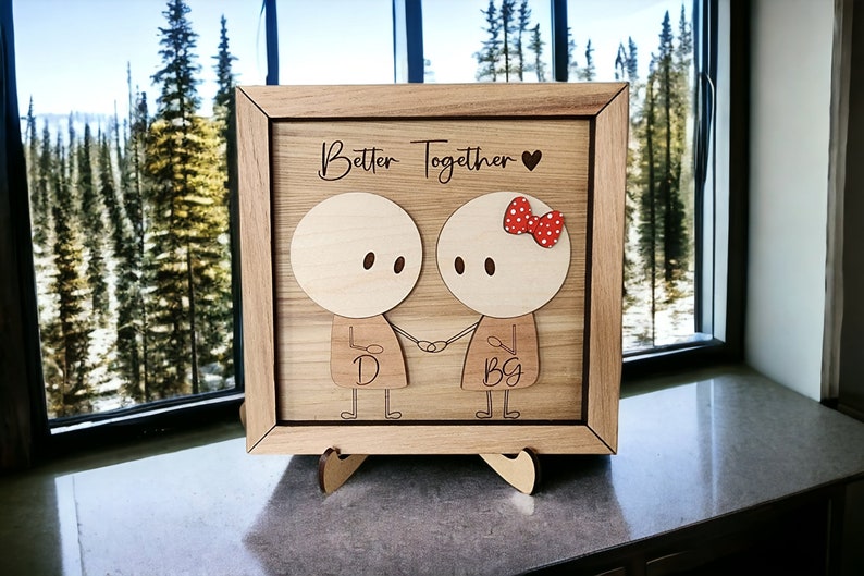 Personalized Couple Wooden Sign, Valentines Day Gift For Her/Him, Couple Names Sign, Anniversary Couple Gift, Personalized Birthday Gift