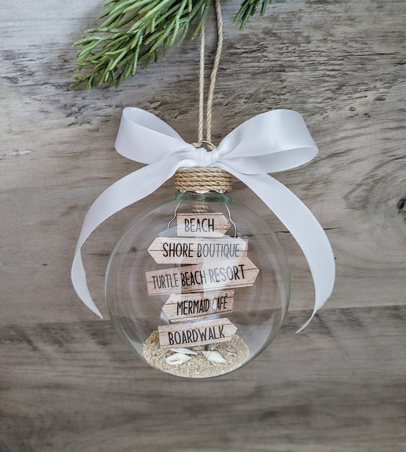 Beach Christmas Ornament, PERSONALIZED Christmas Ornament, New Jersey Ornament, Beach Wedding Ornament, Beach Ornament, Beach Signs Ornament