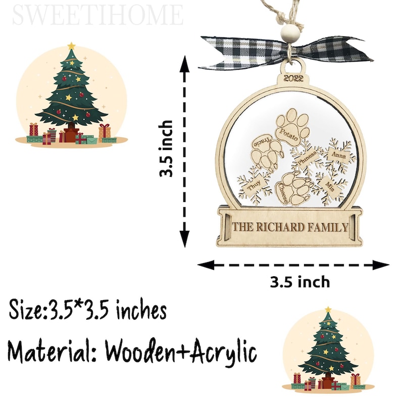 2023 Snow Globe Family | 4D Shaker Personalized Ornament