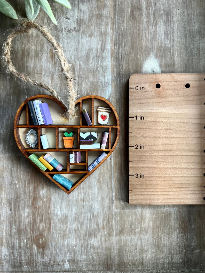 Miniature bookshelf ornaments