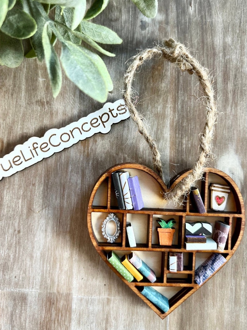 Miniature bookshelf ornaments