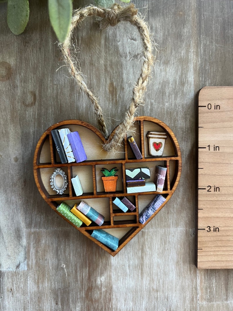 Miniature bookshelf ornaments
