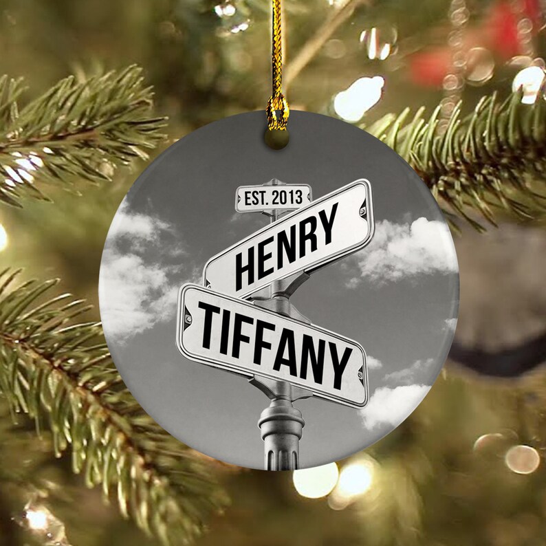 Personalized Couple Street Sign Anniversary Gift Ornament