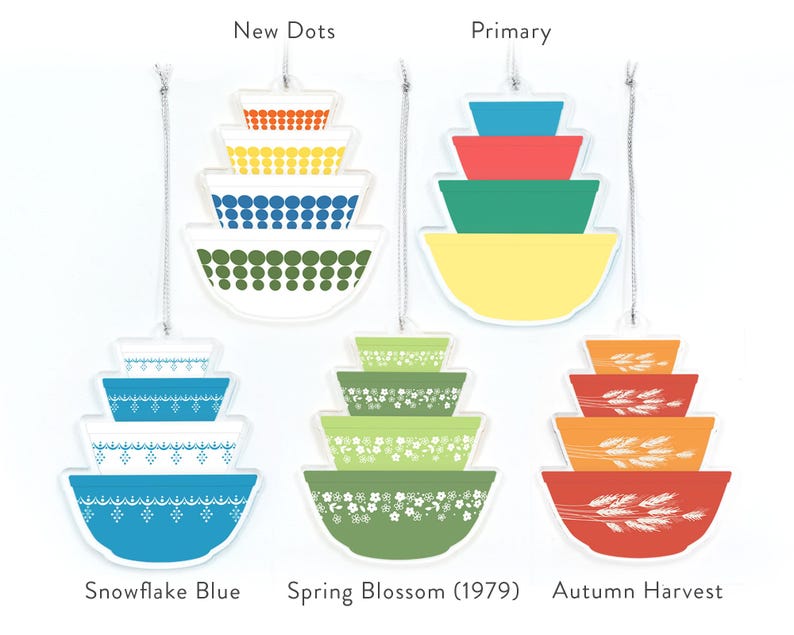 🎄Double-sided Miniature Vintage Stacking Bowl Christmas Ornaments