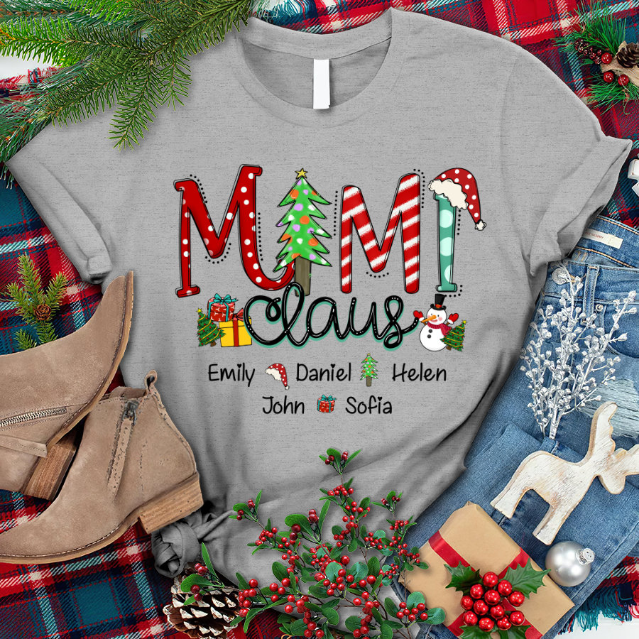 Personalized Christmas Tree Mimi Claus Shirt