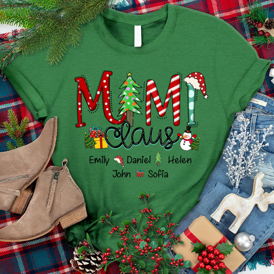 Personalized Christmas Tree Mimi Claus Shirt