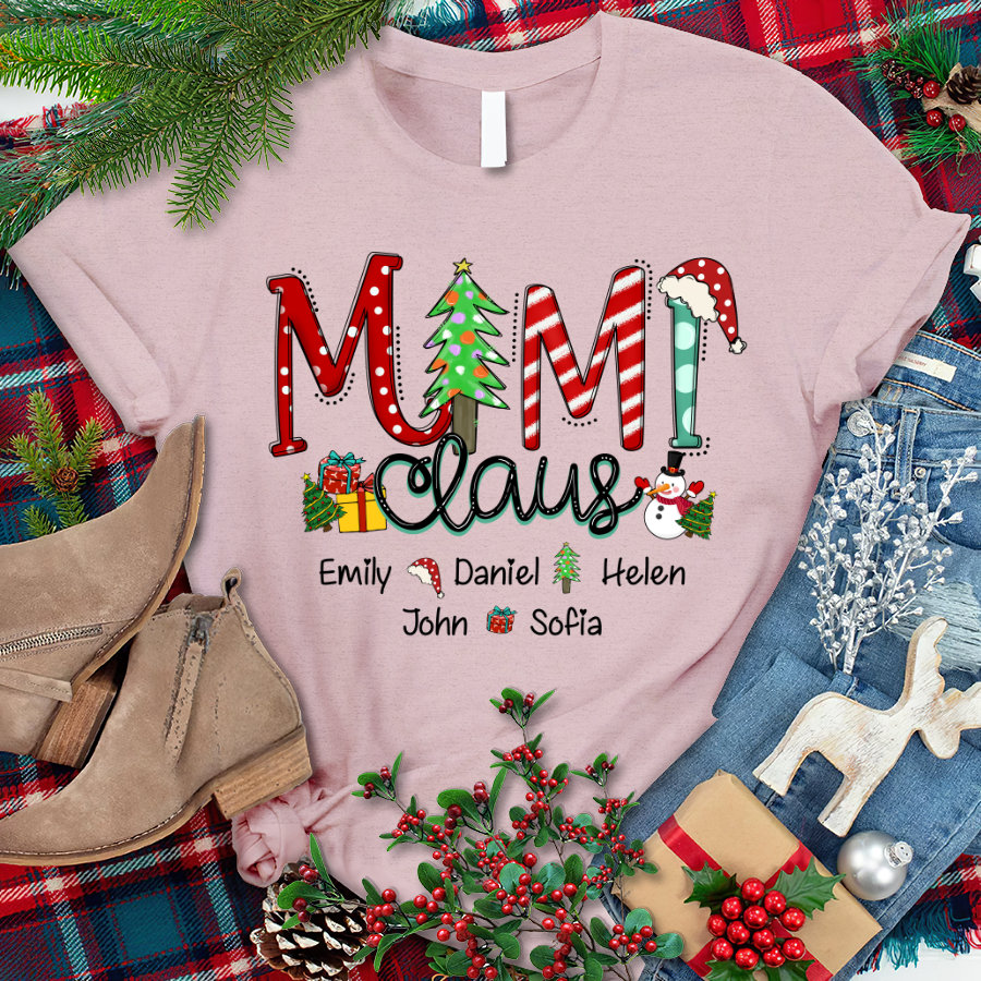 Personalized Christmas Tree Mimi Claus Shirt