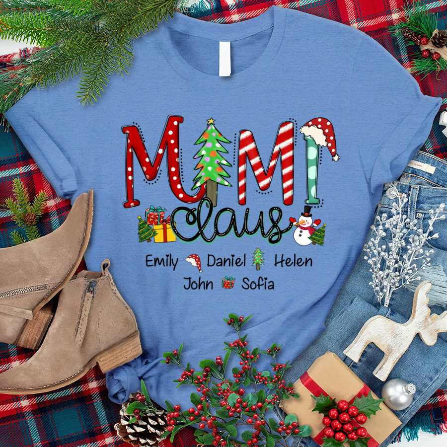 Personalized Christmas Tree Mimi Claus Shirt