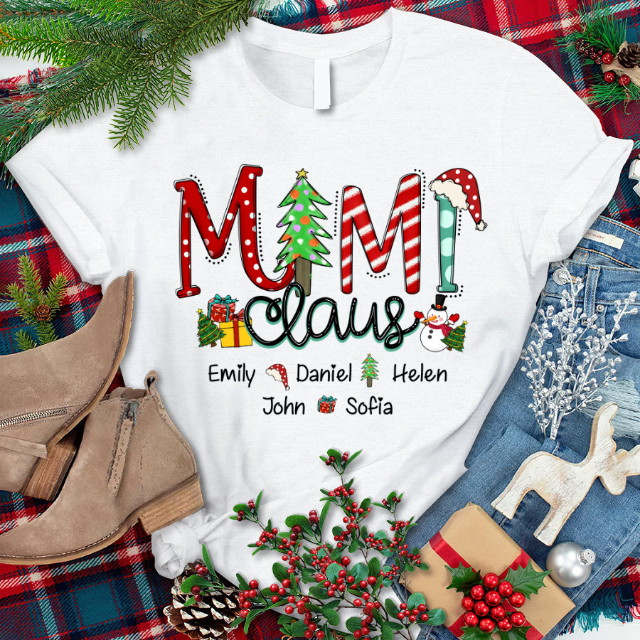 Personalized Christmas Tree Mimi Claus Shirt